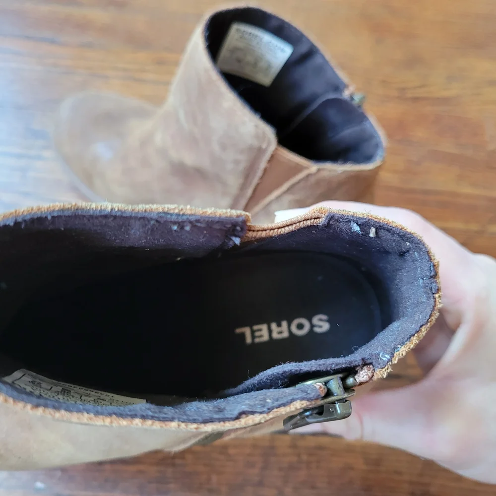 Sorel Womens Joan of Arctic II Wedge Zip Boots Waterproof Leather Tan Size 5 - Picture 7 of 13